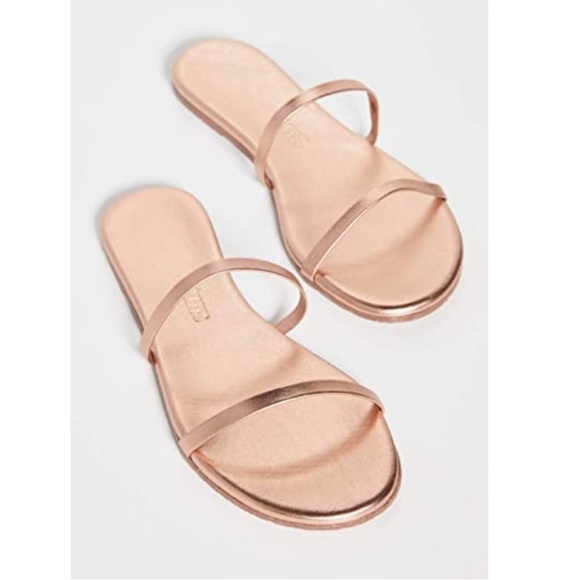 Tkees Gemma Rose Gold Slide Sandals - Picture 1 of 4